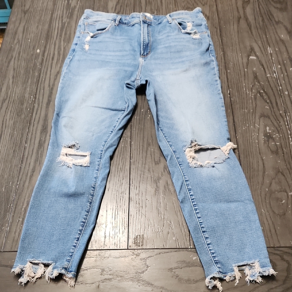 Abercrombie & Fitch Light Blue Distressed Women's Jeans